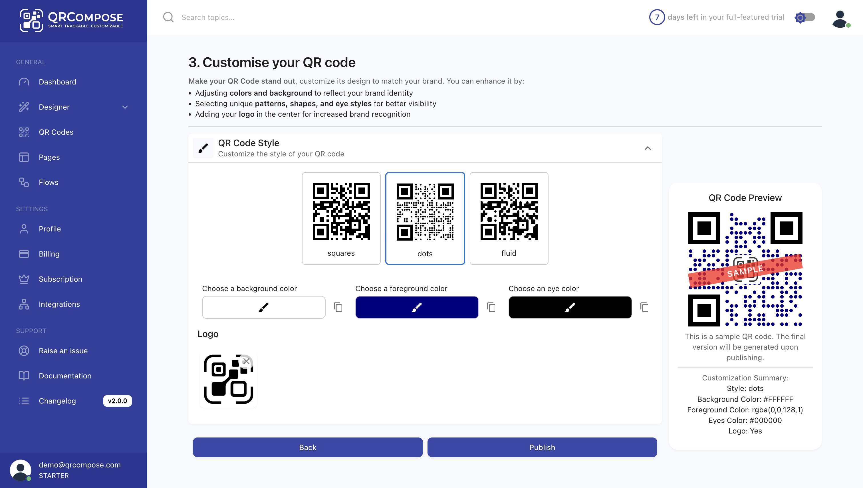Configure Page Link tree Screenshot