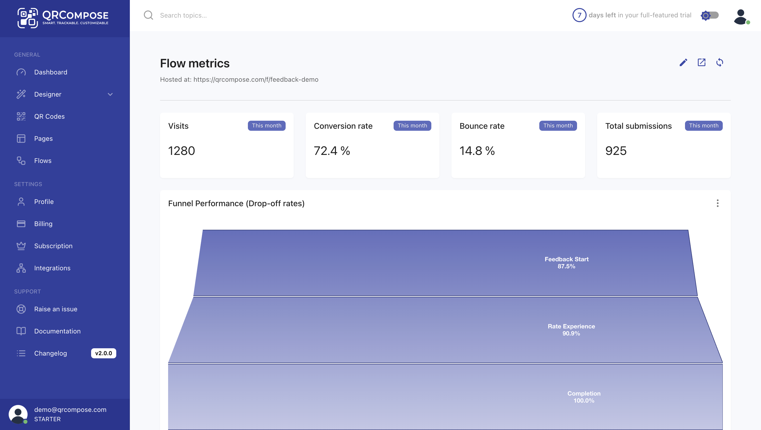 Configure Flow Insights Screenshot