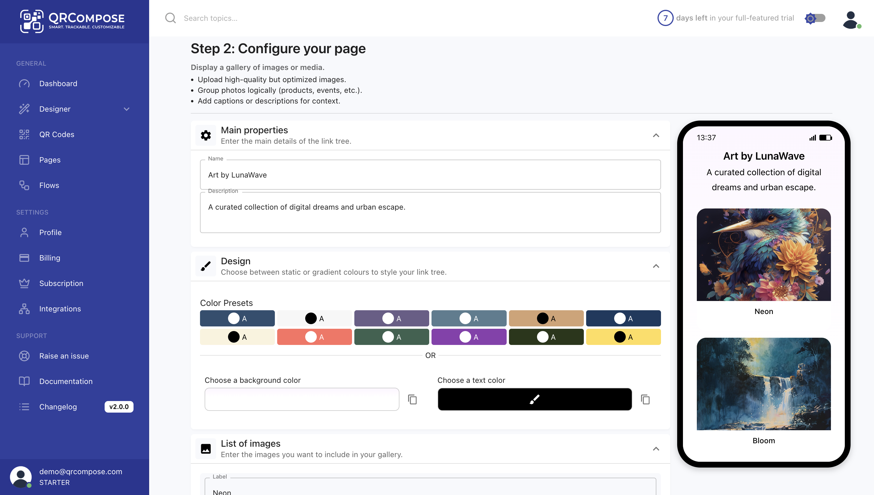 Configure Gallery Screenshot