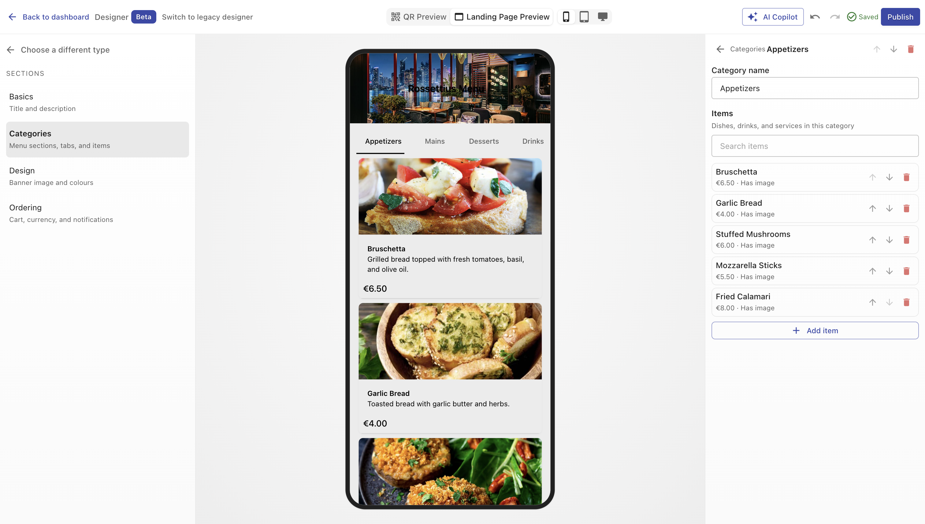 Configure Menu Screenshot