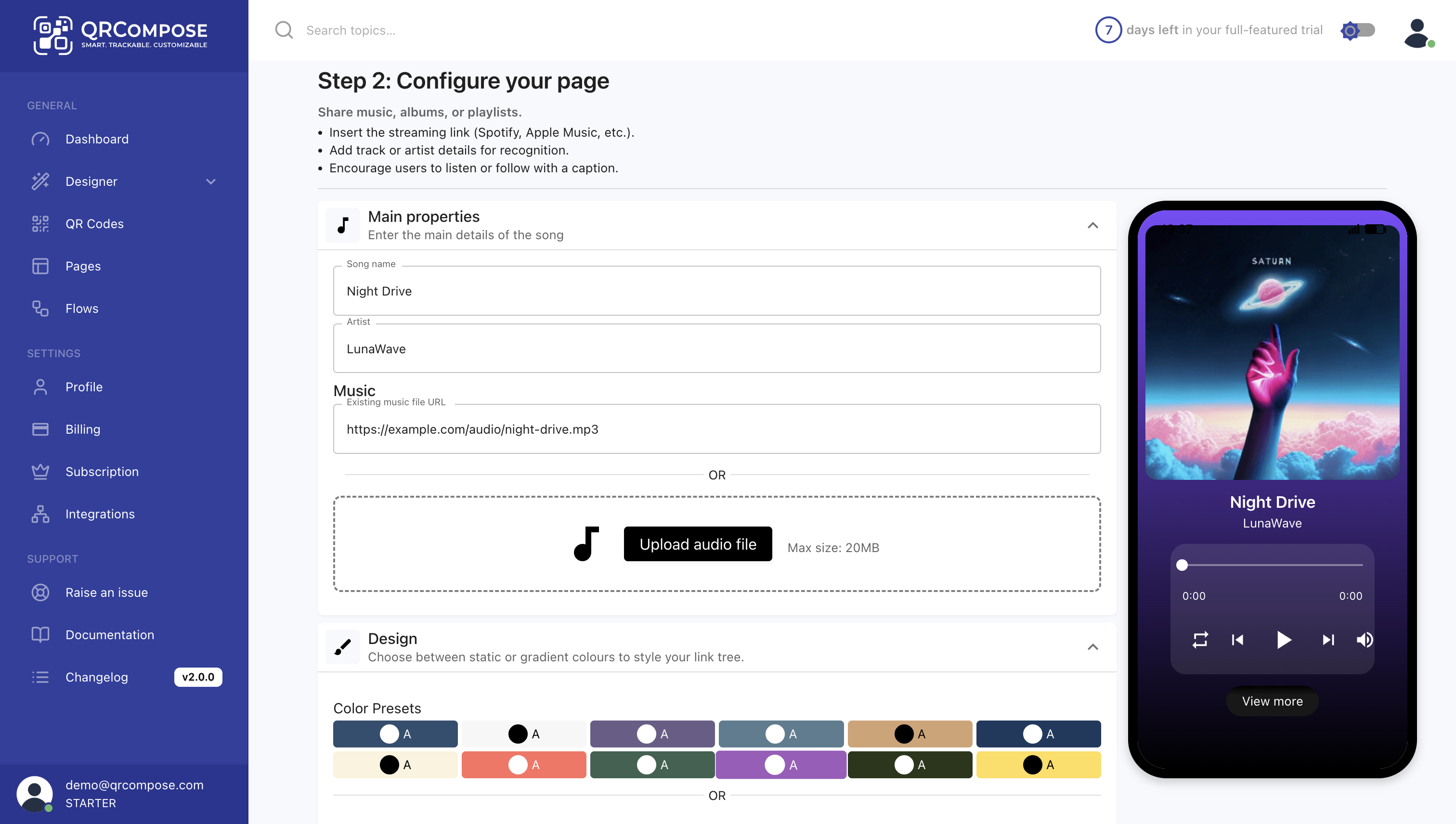 Configure Music Screenshot