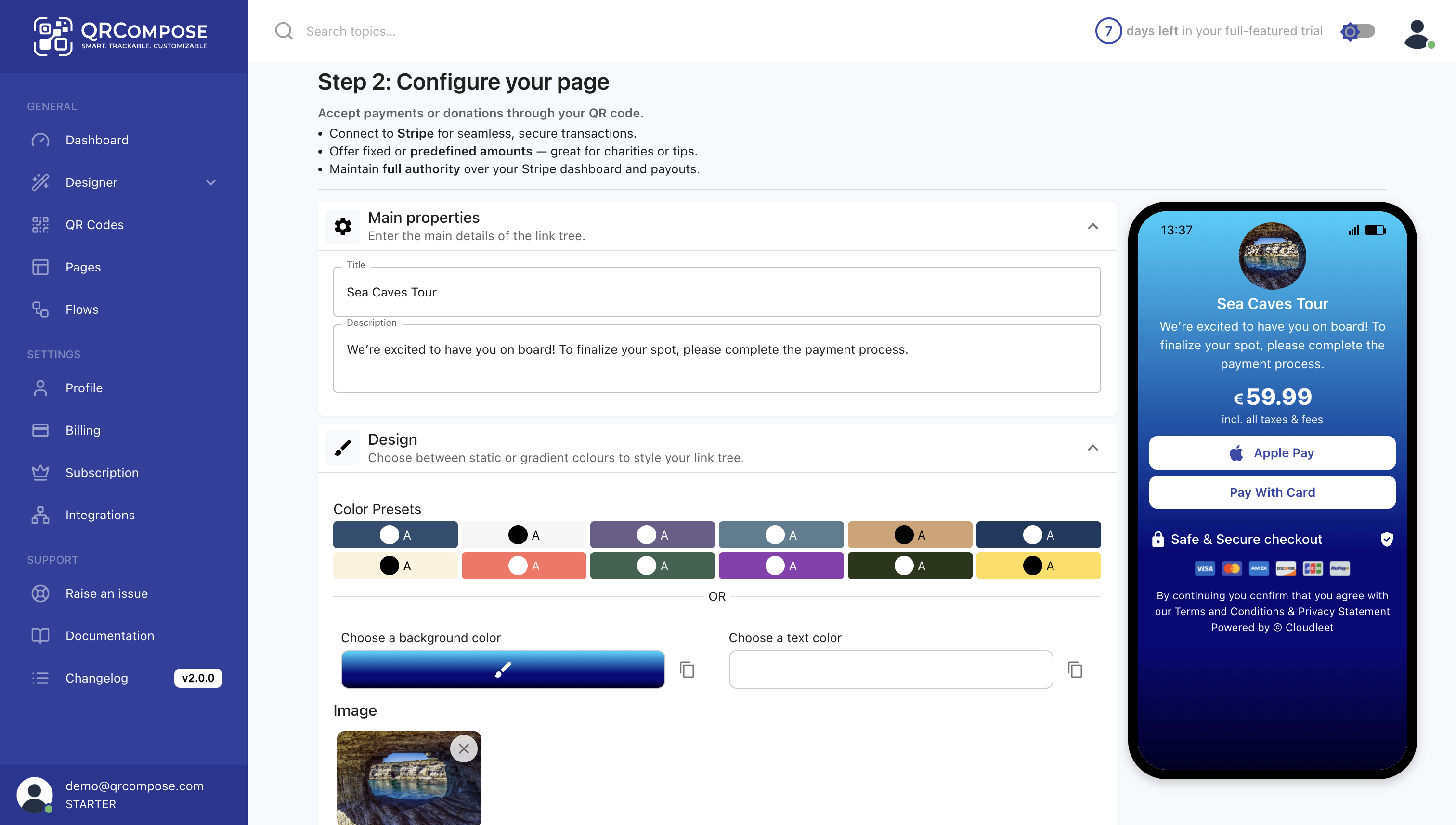 Configure Page Link tree Screenshot