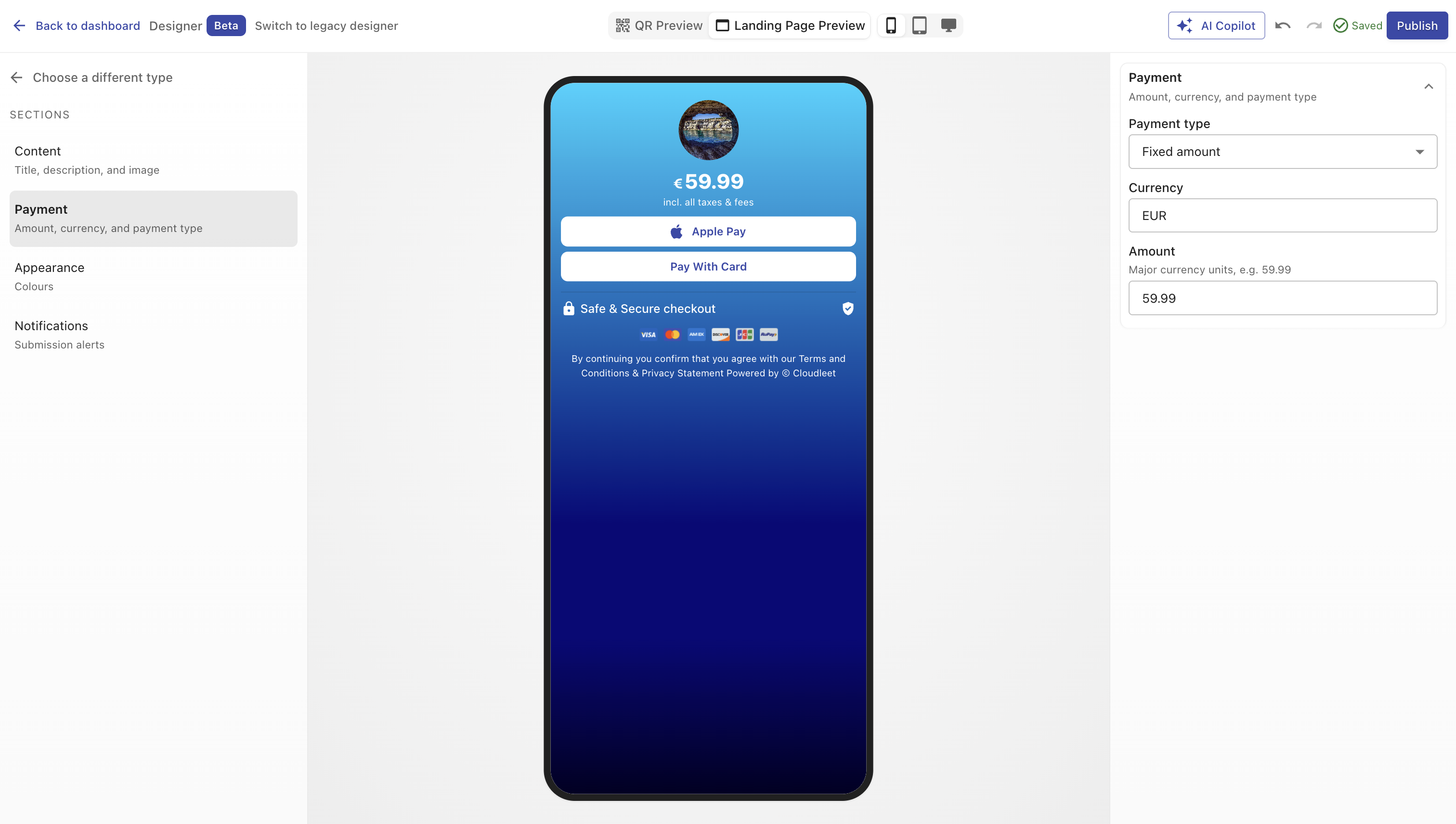 Configure Payment page