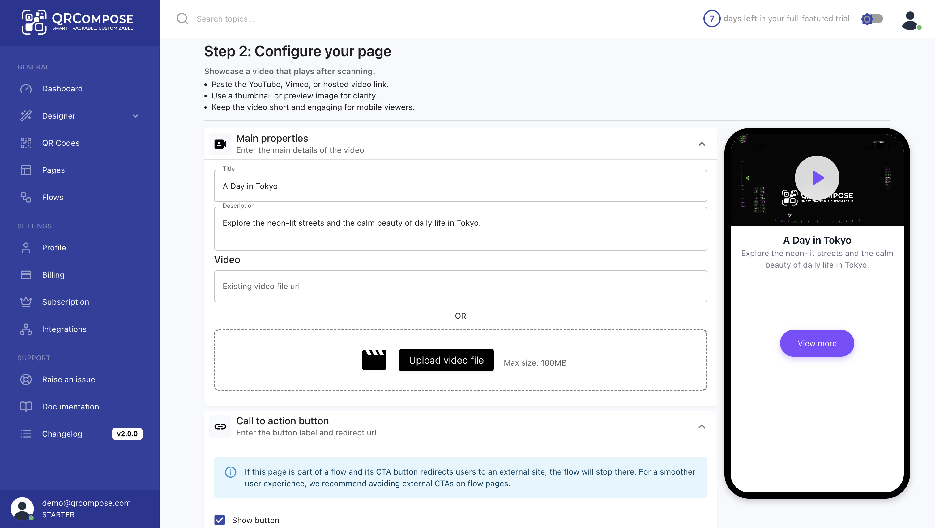 Configure Video Screenshot
